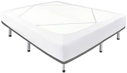 Box Spring Cover Queen Size-White Stretch Wrap Around 4 Sided Bed Skirt