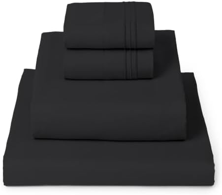 Mellanni Iconic 4-Piece, Ultra Soft Sheet Set (Queen, Black)