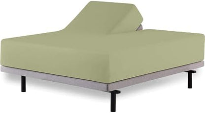 1 Piece Top Split Queen Fitted Sheet for Adjustable beds, 34" Split, Sage