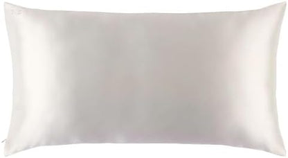 slip King Pure Silk Pillow Case - 100% Pure 22 Momme Mulberry Silk - King Size Standard Pillow Case -Anti-BedHead, Anti-Sleep Crease, White (20" x 36")