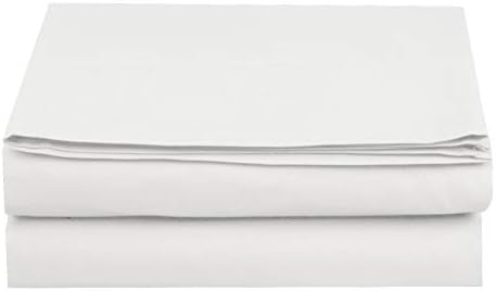 Elegant Comfort Premium Hotel Quality 1-Piece Flat Sheet, Luxury and Softest 1500 Premium Hotel Quality Microfiber Bedding Flat Sheet, Wrinkle-Free, Stain-Resistant, Queen, White