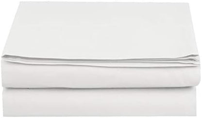 Elegant Comfort Premium Hotel Quality 1-Piece Flat Sheet, Luxury and Softest 1500 Premium Hotel Quality Microfiber Bedding Flat Sheet, Wrinkle-Free, Stain-Resistant, Queen, White