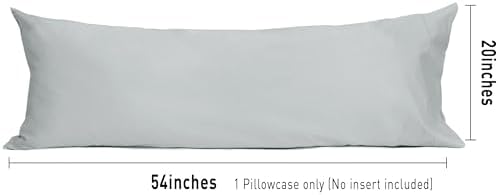 Sunflower Body Pillowcase Cotton Long Pillow Cover 1 Pack, Ultimate Gray