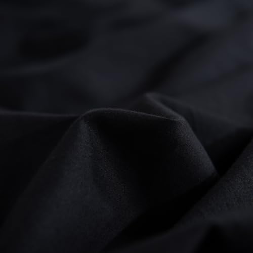 NEXHOME PRO Queen Duvet Cover Set – 100% Certified Organic Cotton with Washed Feel & Linen-Like Texture, Comfortable & Breathable, Home Bedding Set Black (No Comforter)