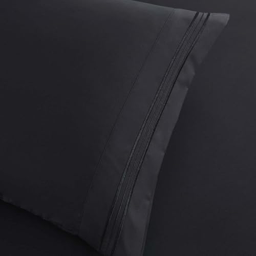 Clara Clark Twin XL Sheets, 5 Piece Set - Hotel Luxury Bed Sheets, Super Soft Bedding Set, Twin XL Size, Black