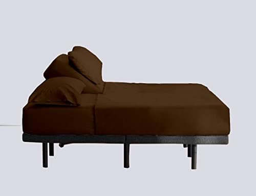 1 PC Top Split King Fitted Sheet for Adjustable beds, 34" Split, Chocolate