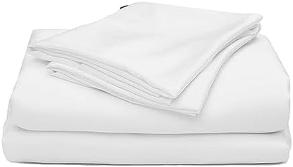 ettitude 100% Lyocell from Organic Bamboo Standard Sheet Set, Cloud (White), Full, Breathable Sheets, Bedding, Sateen, Plant-Based Fabric, Silky-Soft, Deep Pockets (Full-Cloud)