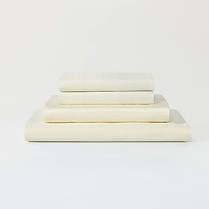 Sijo AiryWeight Tencel Sheet Set, 100% Lyocell Derived from Eucalyptus, Buttery Soft, Architectural Digest Best Cooling Sheets Winner - 2pc - 1 Pillowcase 1 Fitted (Cream, Twin XL)
