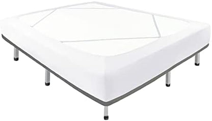 Box Spring Cover Full Size-White Stretch Wrap Around 4 Sided Bed Skirt