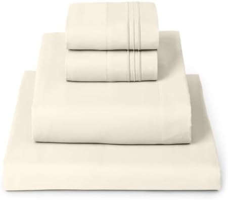 Mellanni 4-Piece Microfiber Sheet Set (Extra Deep King, Golden Ivory)
