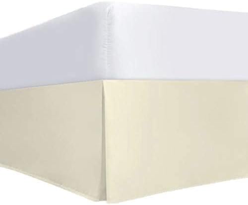 Mattress-Homes Luxury Box Pleated Bed Skirt Split Corners Platform Style Easy Fit Fade & Wrinkle Resistant with Tailored Drop 14 Inch (Full, Ivory)