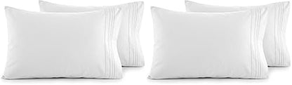 Elegant Comfort Luxury Ultra-Soft 2-Piece Pillowcase Set - 1500 Premium Hotel Quality Microfiber Double Brushed - Wrinkle Resistant, King Size, White (Pack of 2)