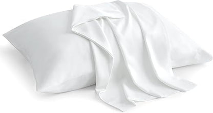 Bare Home Flannel Standard Pillowcases Set of 2-100% Cotton - Velvety Soft & Cozy - Double Brushed Heavyweight Flannel Pillowcases (Standard Pillowcase Set of 2, White)