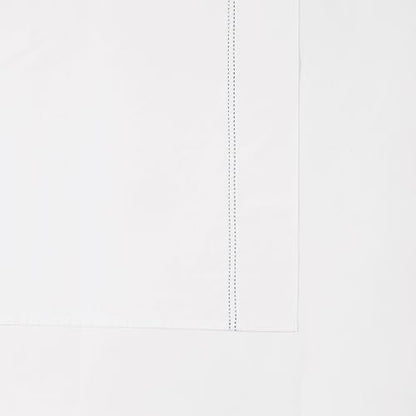 SCOUT 100% Cotton 200 Thread Count Percale Pick Stitch White/Navy 3-Piece Twin Sheet Set, Solid Themed, Adult Bedding, Oeko-TEX Certified