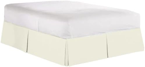 Mattress-Homes Luxury Box Pleated Bed Skirt Split Corners Platform Style Easy Fit Fade & Wrinkle Resistant with Tailored Drop 21 Inch (Full, Ivory)