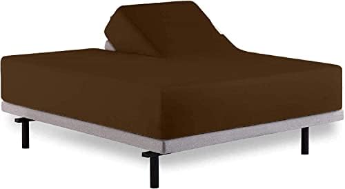 1 PC Top Split King Fitted Sheet for Adjustable beds, 34" Split, Chocolate