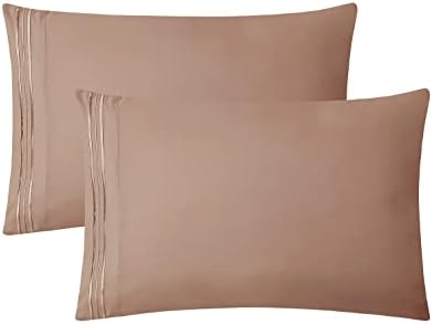 Clara Clark Bed Sheets, Premier 1800 Series 4 Piece Bed Sheet Set, Deep Pocket, Wrinkle, Fade, Stain Resistant, Luxury Soft Bedding Sheets & Pillowcases, California King, Taupe Sand