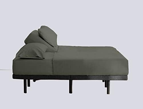 1 PC Top Split Queen Fitted Sheet for Adjustable beds, 34" Split,Stone Grey
