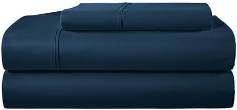 Full Size Bed Set, 400 Thread Count 15" Deep Pocket Full Sheet Set - Navy