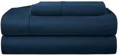 Full Size Bed Set, 400 Thread Count 15" Deep Pocket Full Sheet Set - Navy
