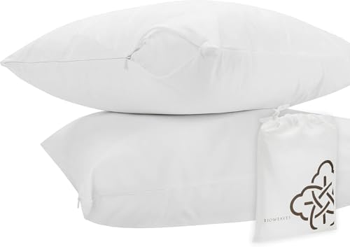 Bioweaves 100% Organic Cotton Breathable Pillow Protectors GOTS Certified with Zipped Closure – Toddler - 13” x 18”, 2-Pack
