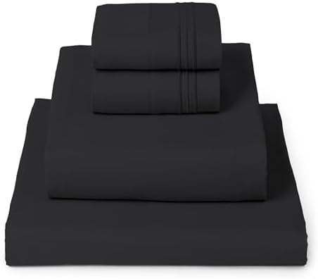 Mellanni Iconic 4-Piece, Ultra Soft Sheet Set (King, Black)