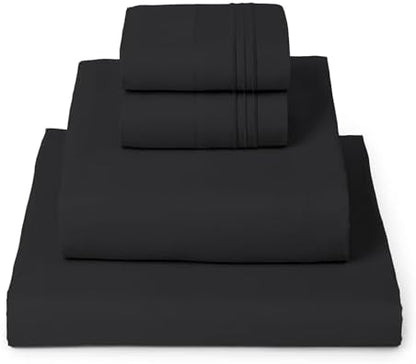 Mellanni Iconic 4-Piece, Ultra Soft Sheet Set (King, Black)