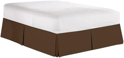 Mattress-Homes Luxury Box Pleated Bed Skirt Split Corners Platform Style Easy Fit Fade & Wrinkle Resistant with Tailored Drop 10 Inch (King, Chocolate)