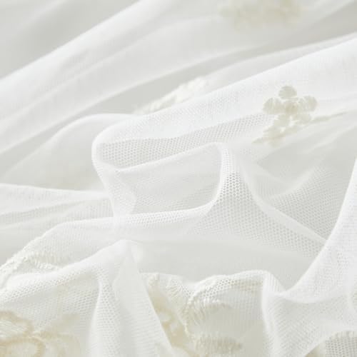 Brandream Queen Size Luxury Cream White Lace Bed Skirt 18 Inch Drop Romantic Girls Bed Sheets Cover Elegant Skirted Sheet