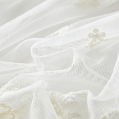 Brandream Queen Size Luxury Cream White Lace Bed Skirt 18 Inch Drop Romantic Girls Bed Sheets Cover Elegant Skirted Sheet