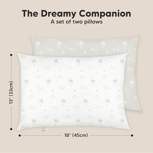 KeaBabies 2pk Toddler Pillows 2 Year Old to 5,13x18 Kids Pillow(Wild Horns)