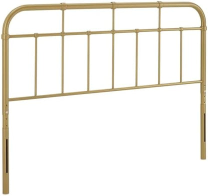 Modway Alessia Modern Farmhouse Metal Queen Headboard in Gold