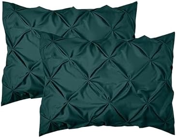 Elegant Comfort 2-Pack Sham Set Pinch Pleat Design, 1500 Premium Hotel Quality Microfiber, Stylish Design-Easy Care, Wrinkle and Stain Resistant, 2-Piece Sham Set, Pleated King, Marine Teal