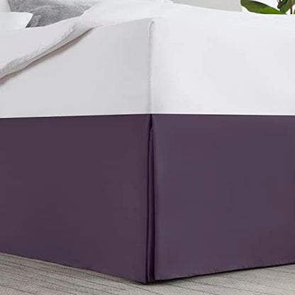 Nestl Dark Purple Bed Skirt Queen Size - Queen Bed Skirt 14 Inch Drop - Brushed Microfiber Bed Skirts - Hotel Quality Pleated Bed Skirt - Shrinkage & Fade Resistant