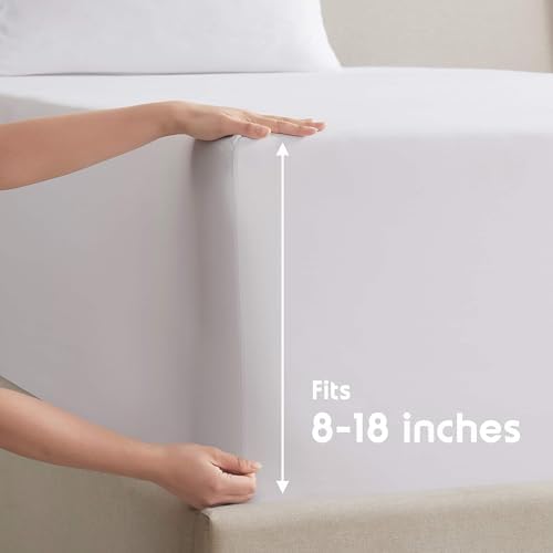 Nestl Full XL Sheet Set - Bed Sheets - White - 4-Piece Deep Pocket