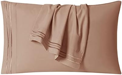 Clara Clark Bed Sheets, Premier 1800 Series 4 Piece Bed Sheet Set, Deep Pocket, Wrinkle, Fade, Stain Resistant, Luxury Soft Bedding Sheets & Pillowcases, California King, Taupe Sand