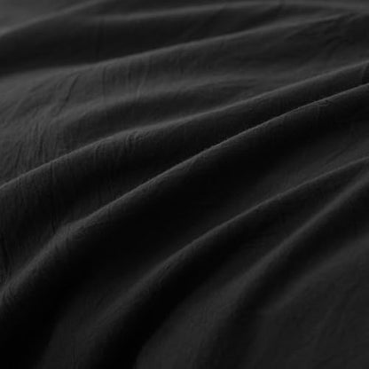 JIYUAN Super King Washed Cotton Duvet Cover Set, Relaxed Linen Feel