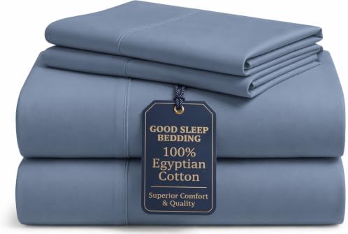 100% Egyptian Cotton California King Sheets, 4 Piece, Slate Gray