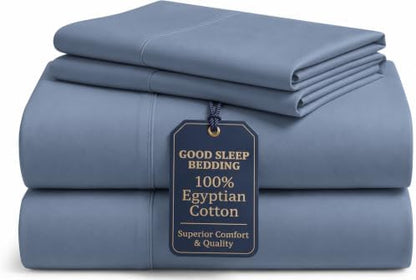 100% Egyptian Cotton California King Sheets, 4 Piece, Slate Gray
