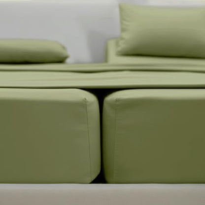 Elegant Comfort Luxury 5-Piece Bed Sheet Set - Luxury Bedding 1500 Premium Hotel Quality Microfiber, Wrinkle Resistant Cool & Breathable, Easy Elastic Fitted, Split King, Sage-Green