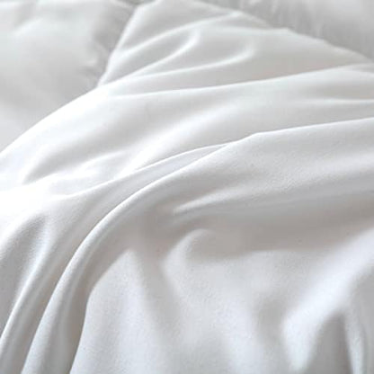 Dorrin Nessin Twin Size Down Alternative Comforter All Season Duvet Insert(White,68x90)-Ultra Soft Double Brushed Microfiber Quilt Cover, Classic Box Stitched with 8 Corner Tabs