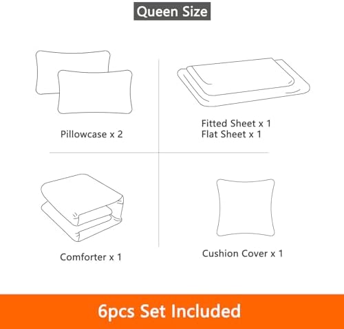 6 Pieces 3D Block Bedding Set Queen Size Red Blue Gaming Block for Boys Comforter Set Bed in A Bag Perfect for Boys Girls Kids Teens Bedroom Decorative Queen09