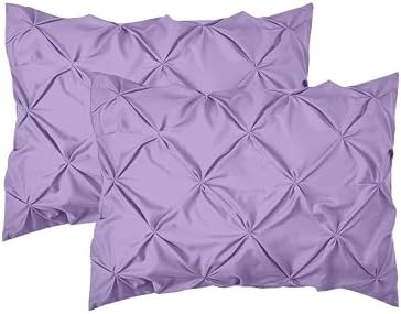 Elegant Comfort 2-Pack Sham Set Pinch Pleat Design, 1500 Premium Hotel Quality Microfiber, Stylish Design-Easy Care, Wrinkle and Stain Resistant, 2-Piece Sham Set, Pleated Standard/Queen, Lilac