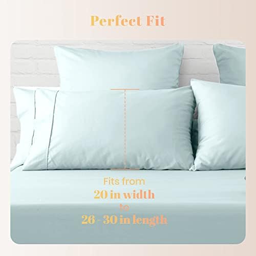 800 Series King Pillow Cases Set of 2, Sateen, Sea Foam
