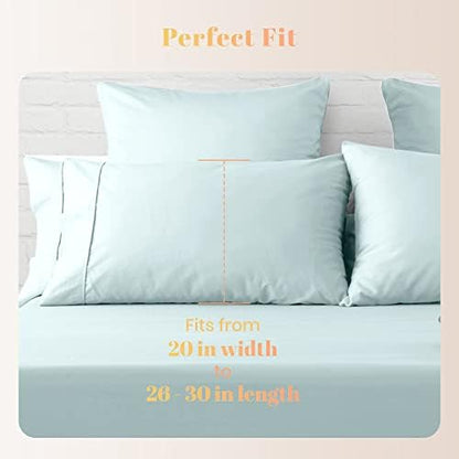 800 Series King Pillow Cases Set of 2, Sateen, Sea Foam