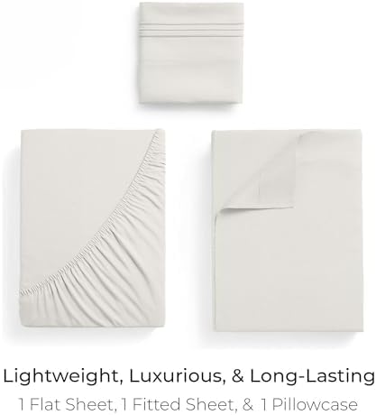 Mellanni Iconic 3-Piece, Ultra Soft Sheet Set (Twin XL, Ivory)