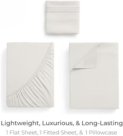 Mellanni Iconic 3-Piece, Ultra Soft Sheet Set (Twin XL, Ivory)