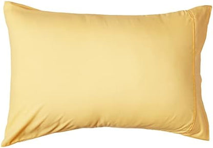 Sweet Home Collection 7 Piece Comforter Set Bag Solid Color All Season Soft Down Alternative Blanket & Luxurious Microfiber Bed Sheets, Yellow, Queen