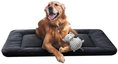 Dog Crate Pad Washable Dog Bed for Crate Large Cozy Mat 42-Inch Dark Gray