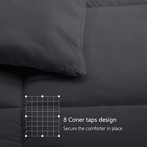 Oversized Queen Comforter, All Season Down Alternative Gray Duvet Insert